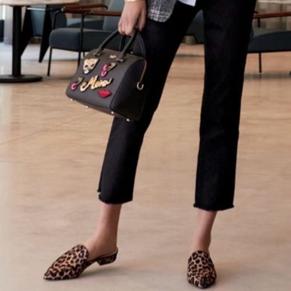 Cole Haan Piper calf hair leopard print mules